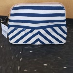 Navy stripe makeup bag